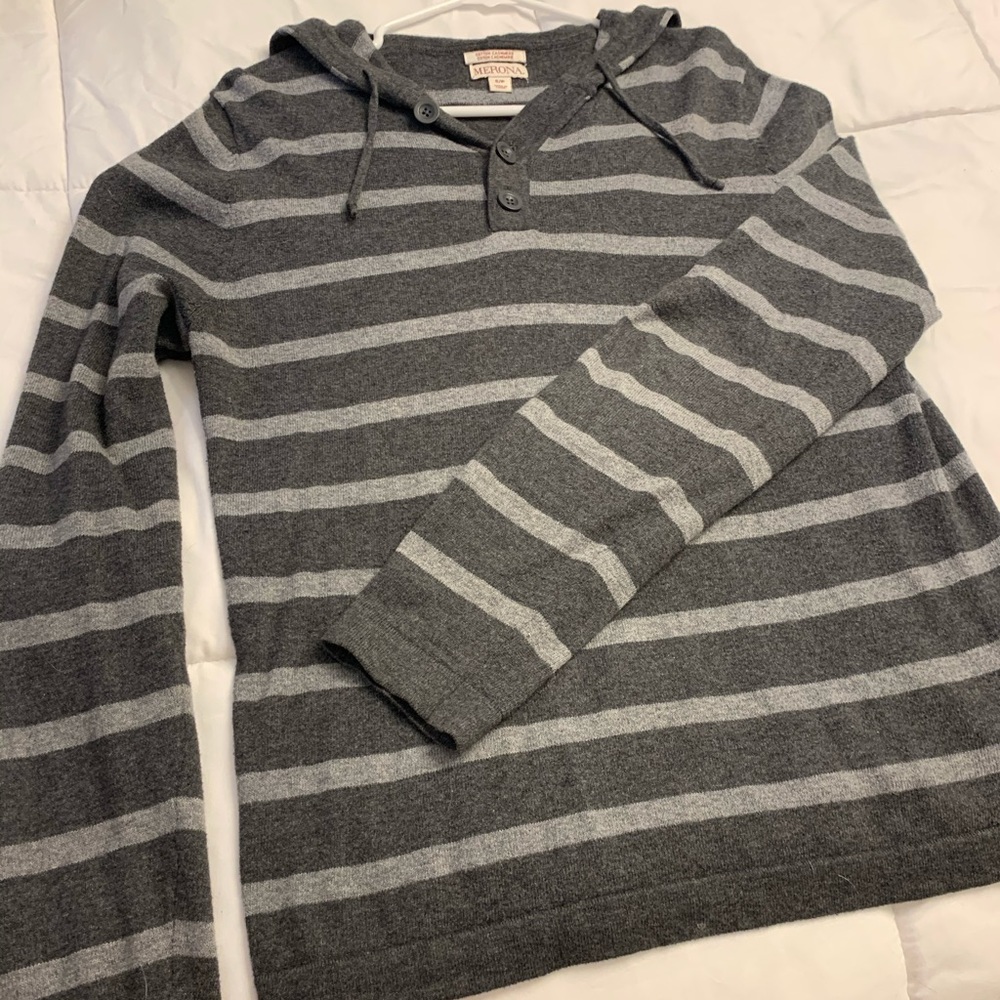 Men’s Merona Gray Striped Sweater Hoodie